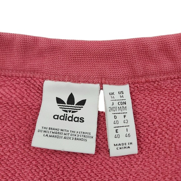 Adidas Sweatshirt Womens Medium Pink Terrycloth Crew Neck Cotton Athletic - Picture 11 of 12